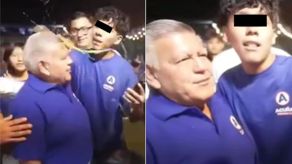 Agreden a César Acuña con huevo en acto de campaña