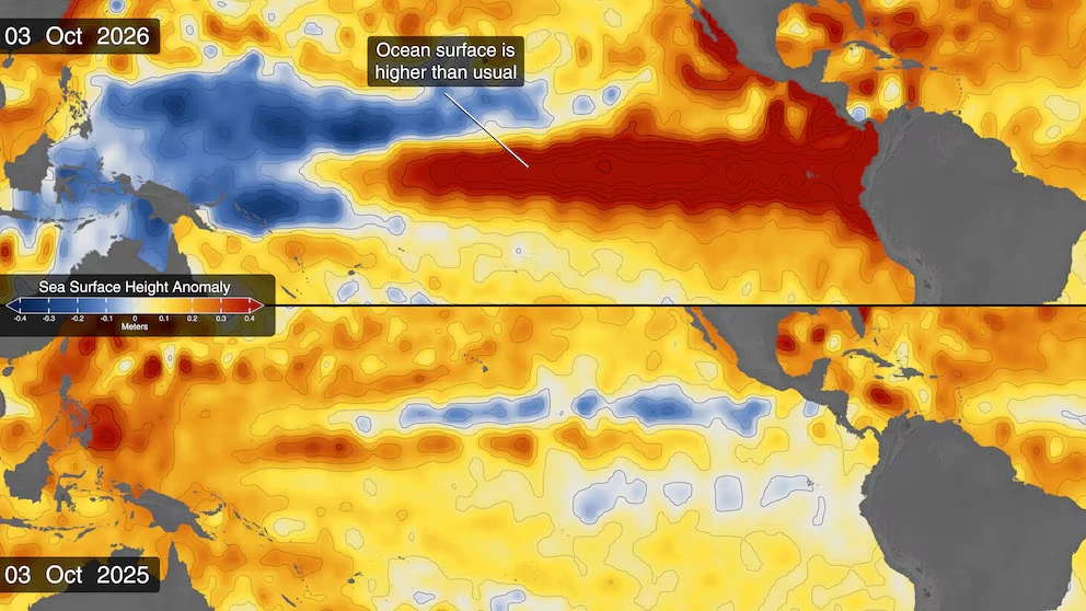 Satélites de la NASA detectan señales de un posible El Niño intenso en el Pacífico