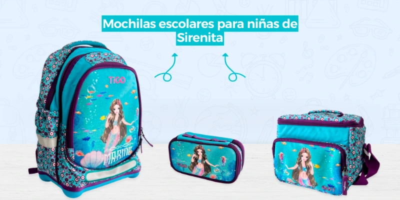 Mochilas para niñas de Sirenita: Magia marina para el regreso a clases