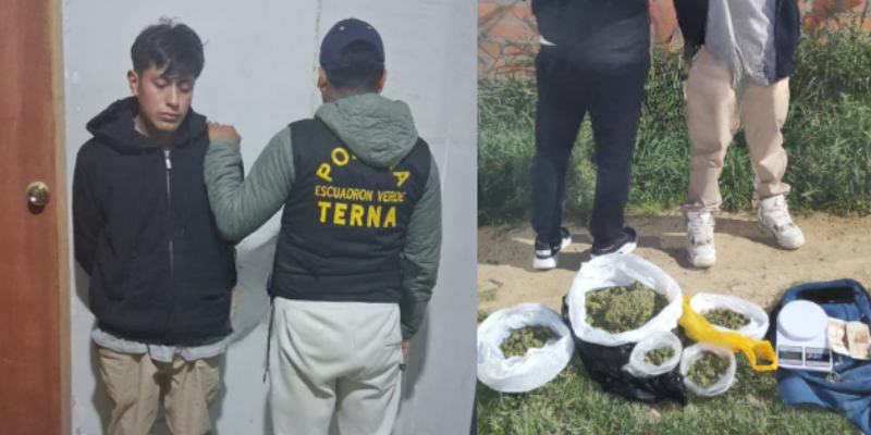 Cae joven con kilo y medio de marihuana en Huancayo