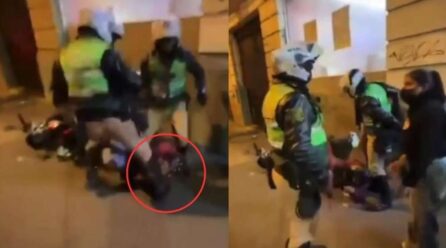 Policía patea a joven y amenaza con dispararle
