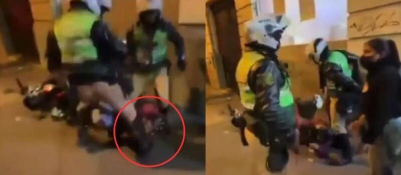 Policía patea a joven y amenaza con dispararle